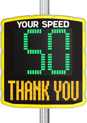 MotionIQ Radar Activated Speed Sign, pole mounted
